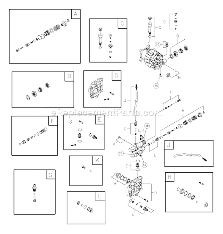 Page B Diagram and Parts List for 020212-0  Briggs and Stratton Pressure Washer